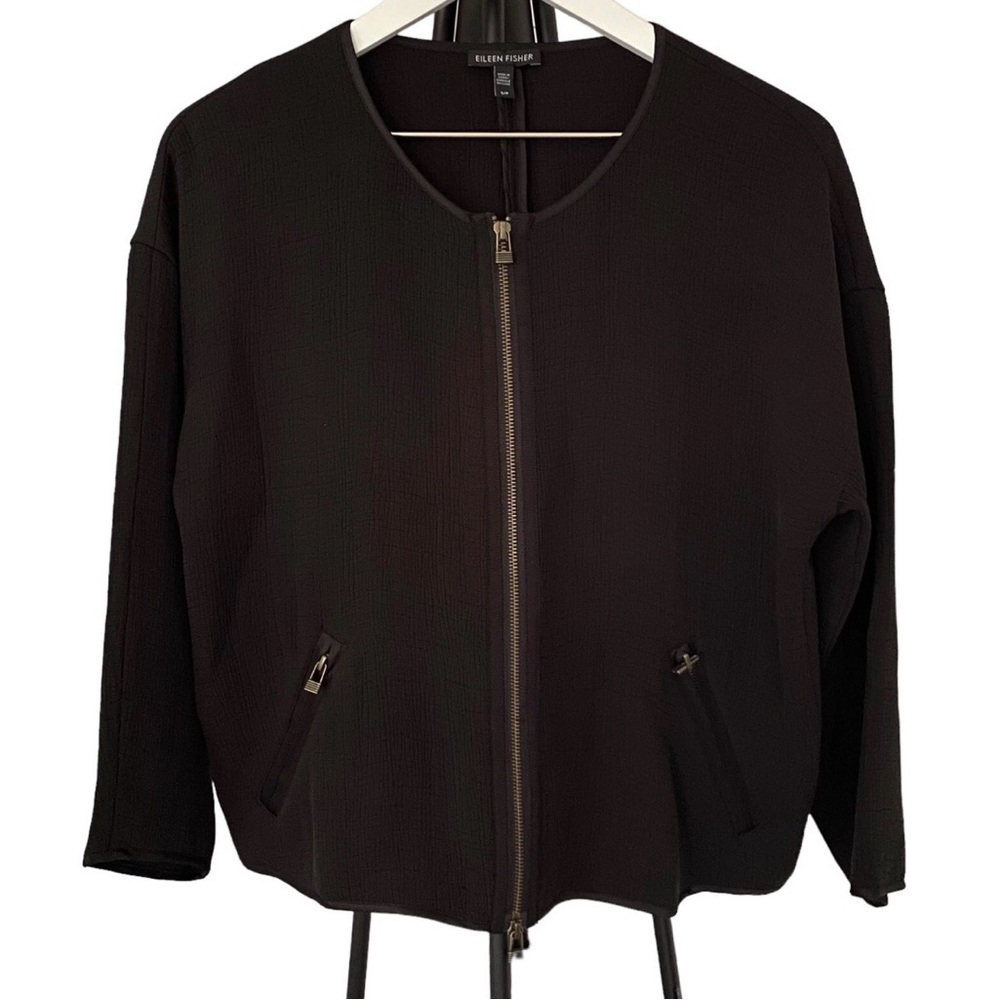 #46 Eileen Fisher large  sponge bomber jacket.